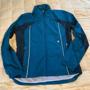 Aerie fit windbreaker. Teal and navy blue. Women’s size Large.